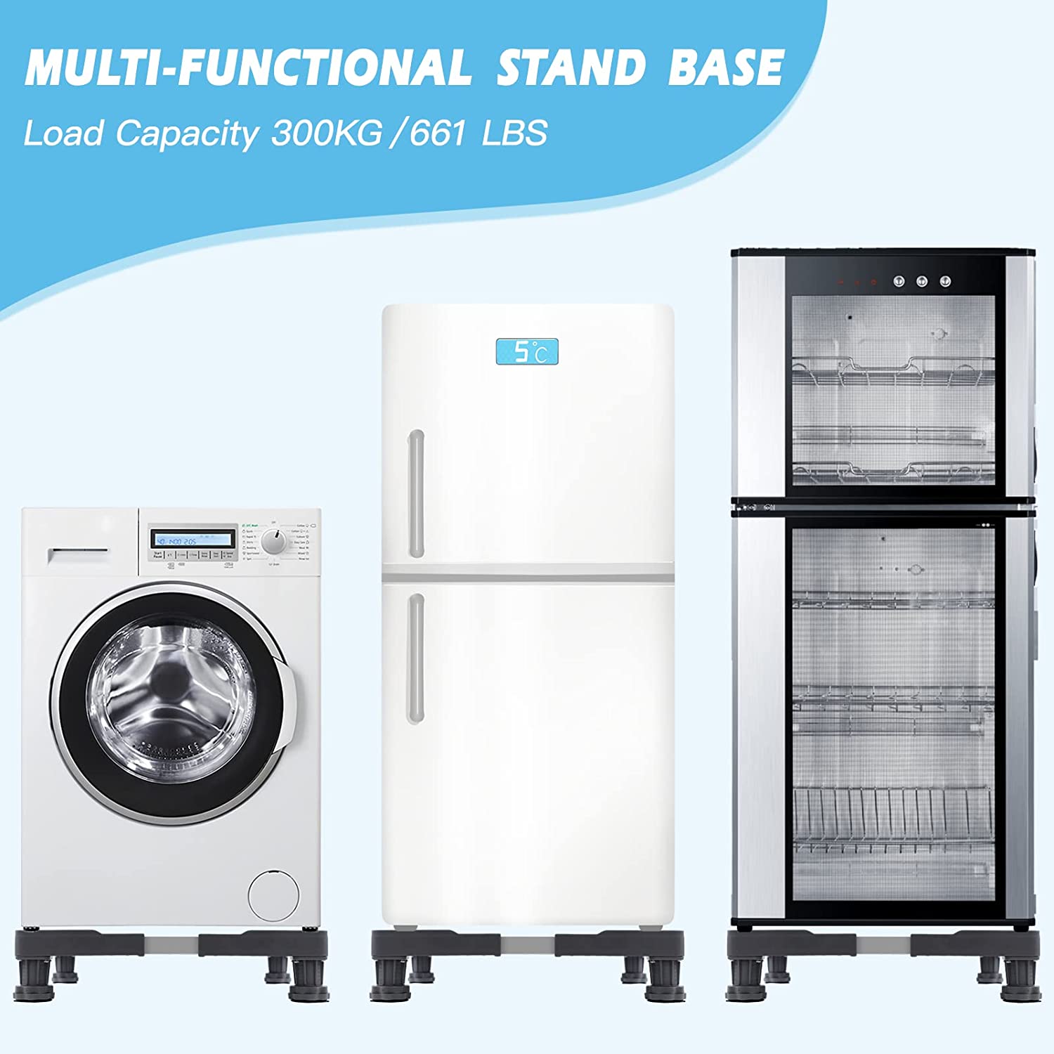 Mini Fridge Stand Washer Dryer Base Appliance Pedestal for Washing Machine  Refrigerator wufu018 Plastic Stainless Steel 